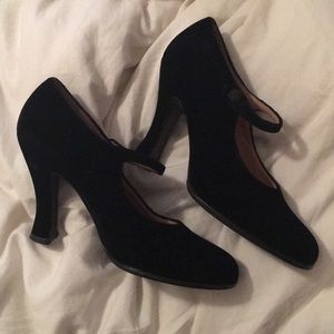 Vintage Prada velvet Mary Jane heels